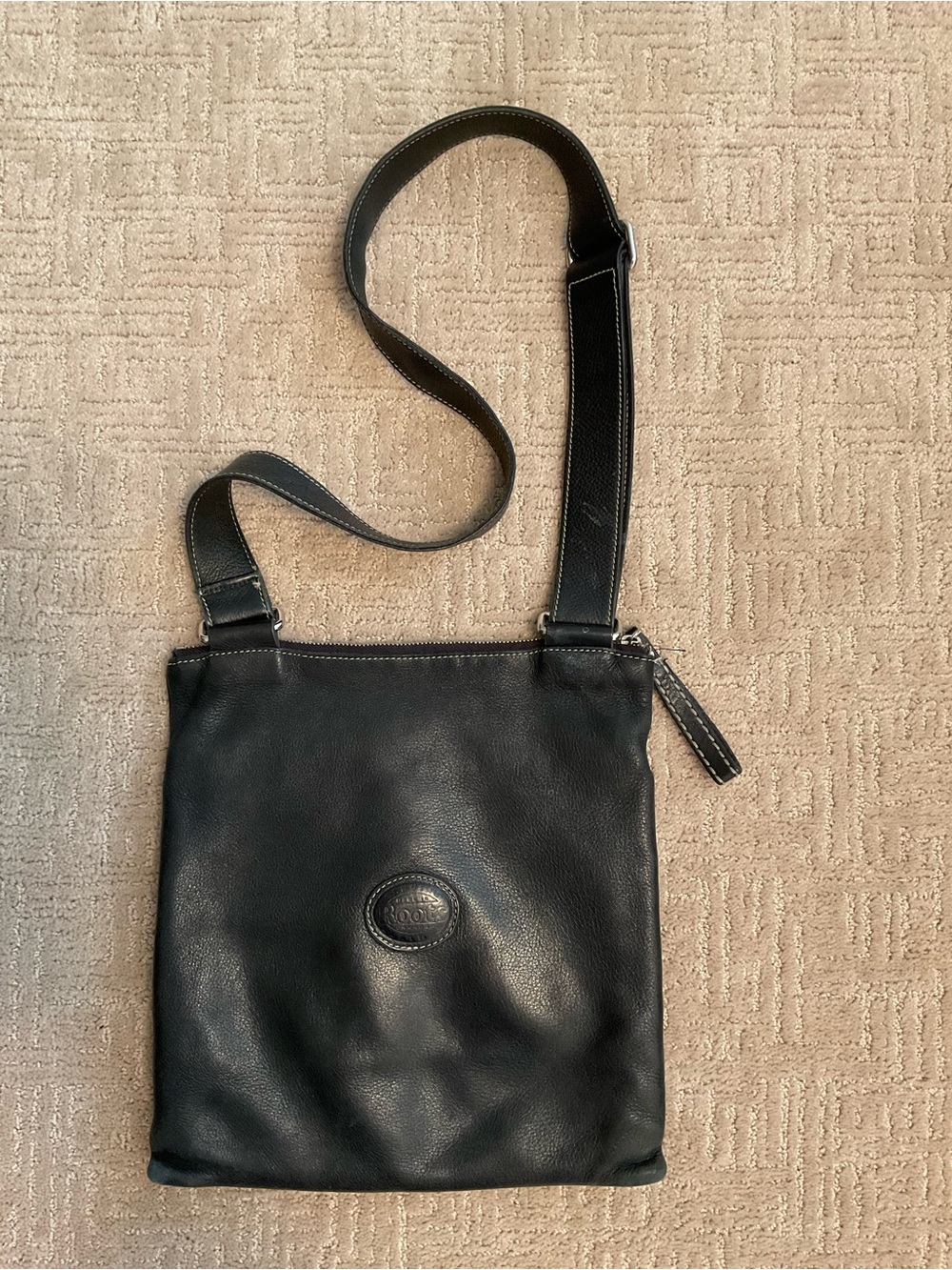 🖤 VintageRoots Venetian Village Black Pebbled 100% Leather Crossbody Bag Purse